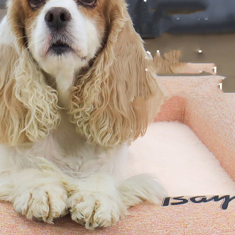 Litière pour chat amovible et lavable adaptée aux lits pour animaux de compagnie en toutes saisons