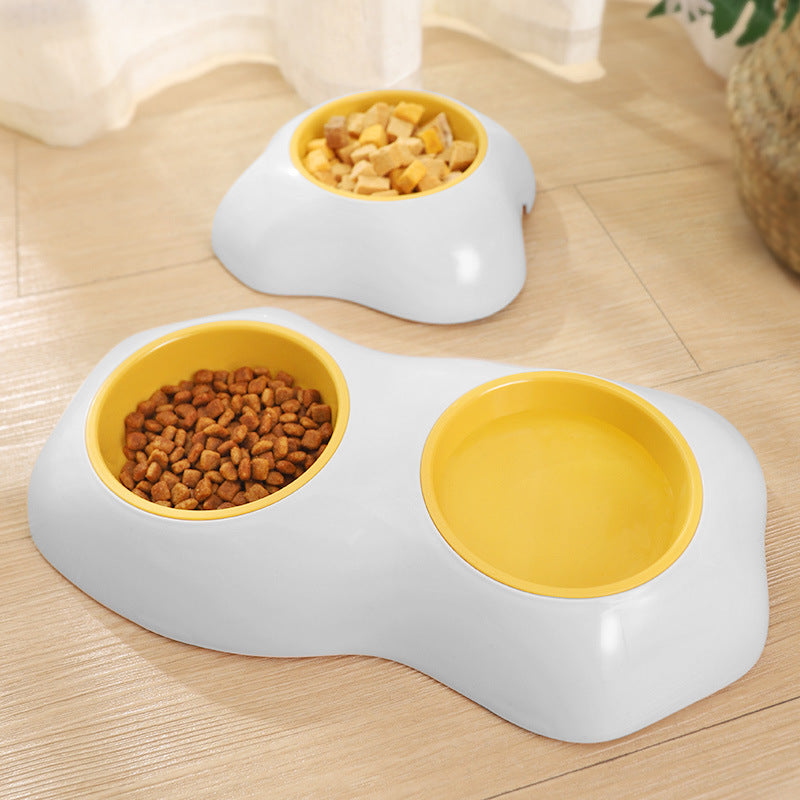 Cuenco para mascotas en forma de huevo, agua potable, cuenco individual, cuenco doble, cuencos para perros, lindo cuenco de alimentación para mascotas, comida y agua en forma de yema de huevo, alimentador de cuenco elevado