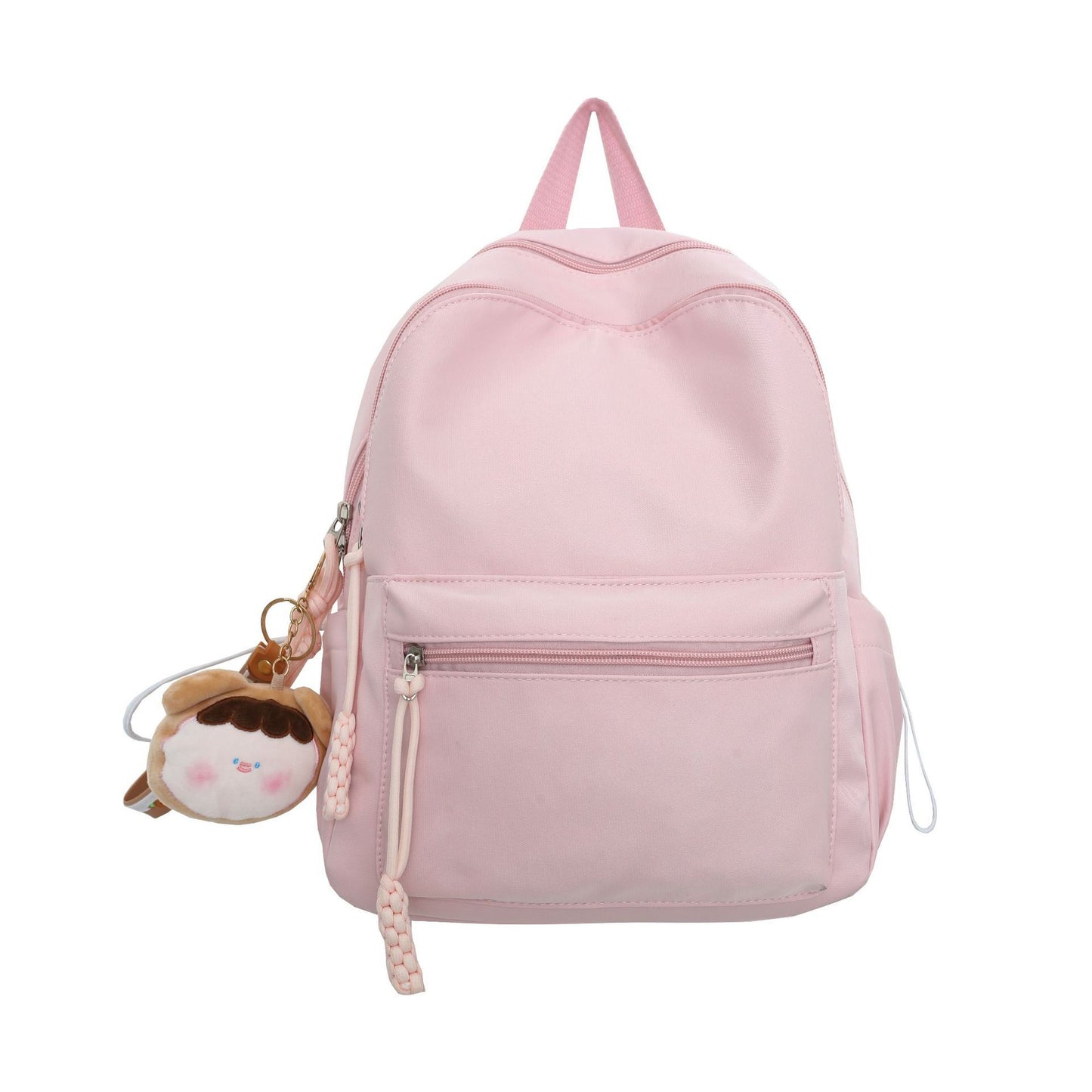 Women's Japanese Style Solid Color Raw Backpack Cute And Lightweight Travel
