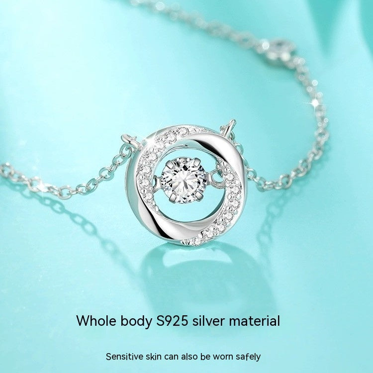 S925 Sterling Silver Mobius Three-second Heart Necklace