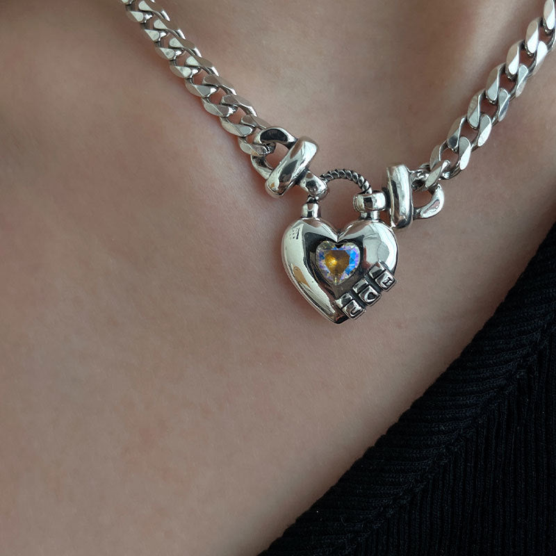Vintage Zircon Love Necklace For Women