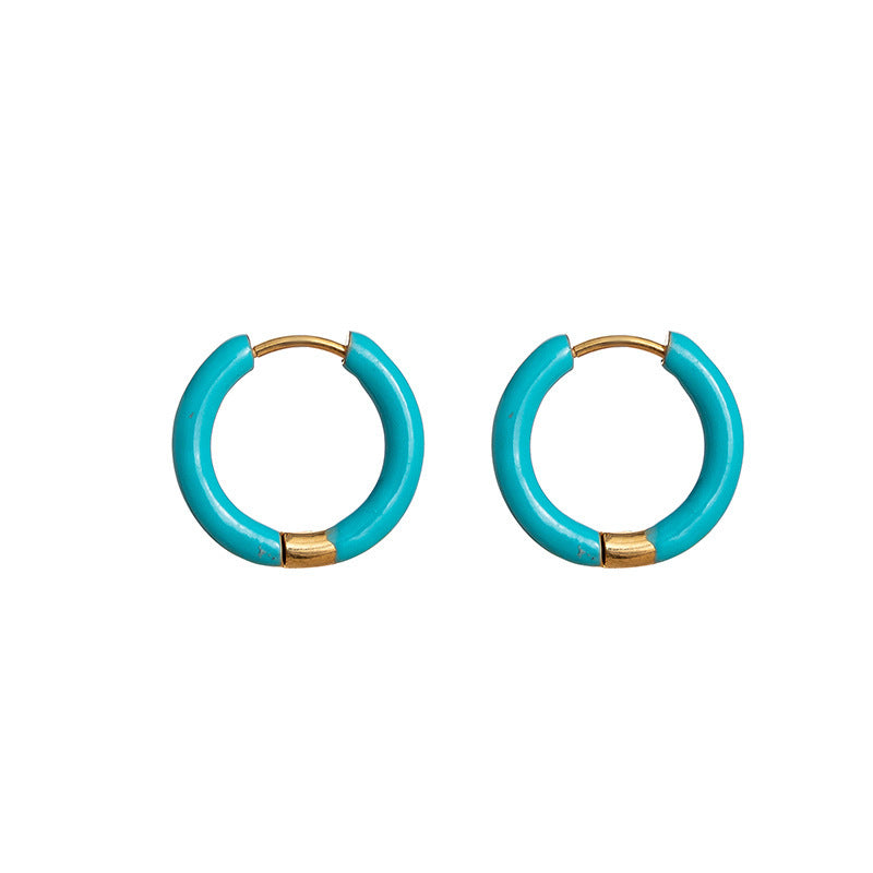 Collier d'huile coloré Clip d'oreille en acier inoxydable