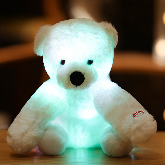 La almohada de la muñeca del oso de peluche con luz LED ilumina el juguete de peluche