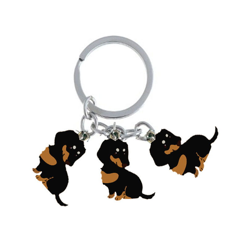 Porte-clés en métal ciré pour chien de compagnie de style américain