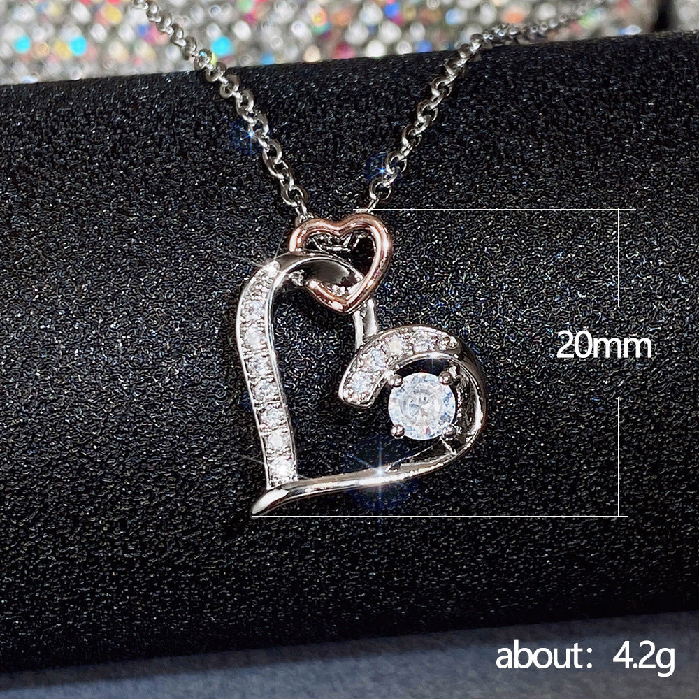 Collier créatif creux en Zircon Herz Doppel