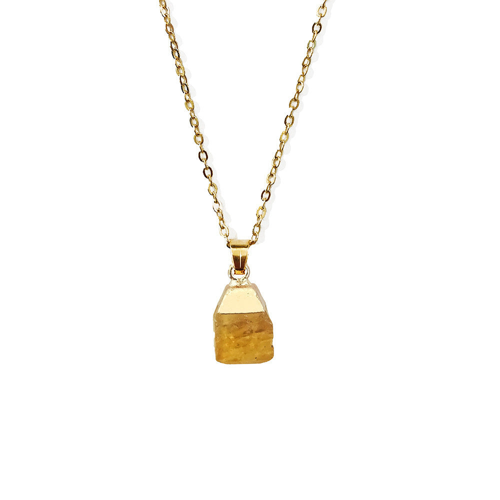 Collier Naturel Taillé Avec Pendentif Pierre Originale