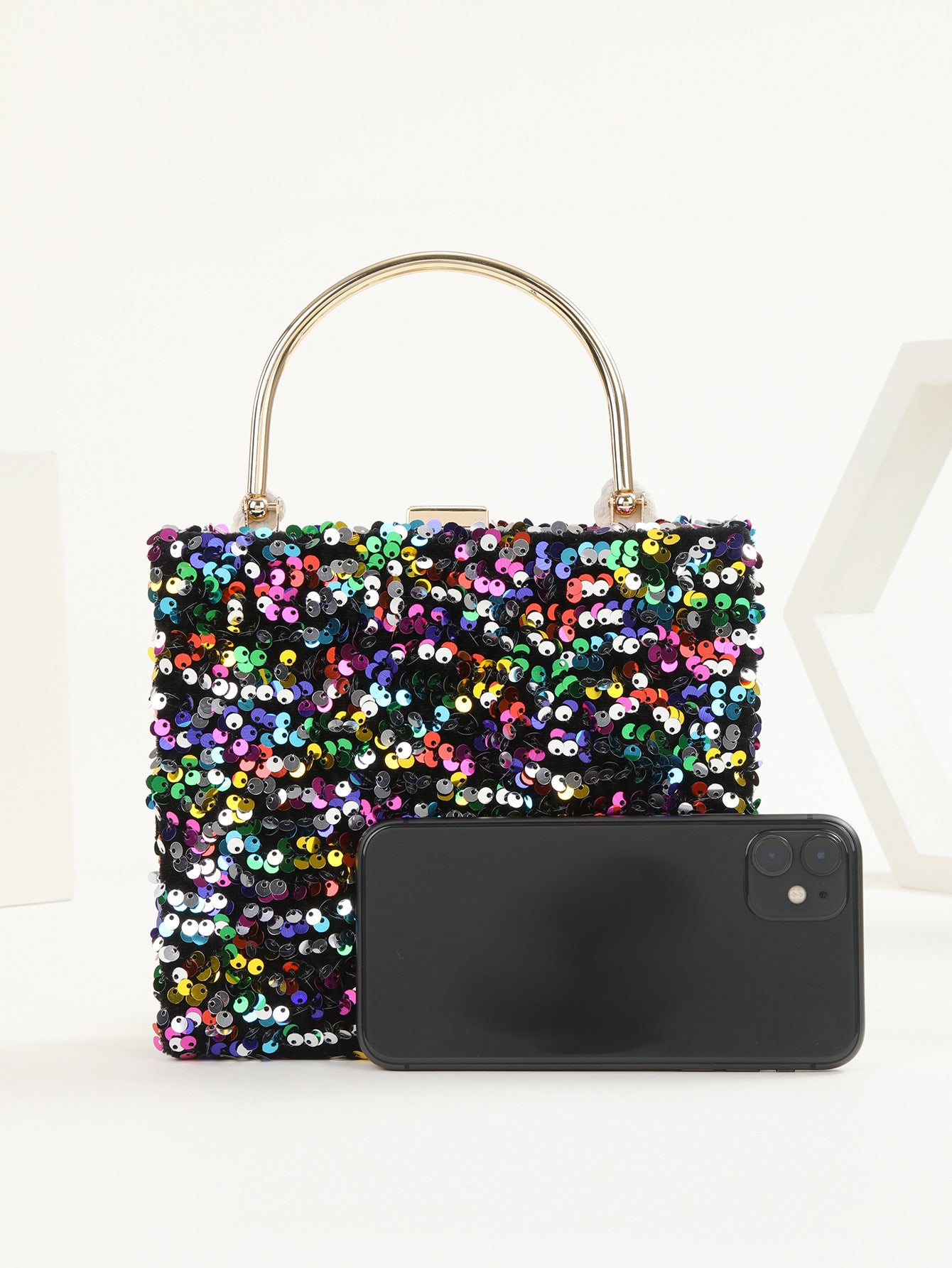 Sac de dîner à main pour femmes, paillettes colorées