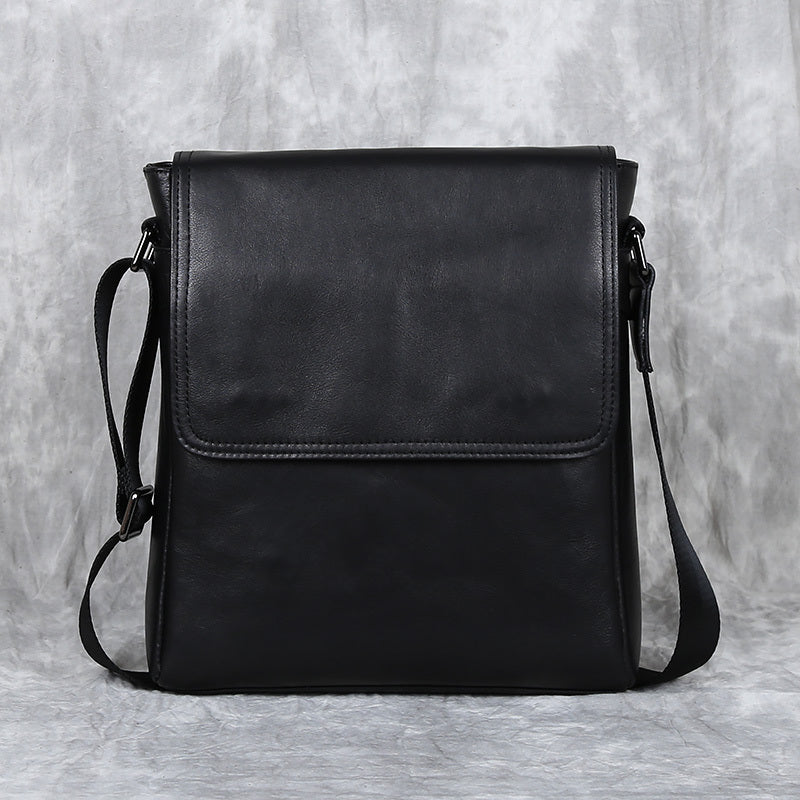 Sac à bandoulière en cuir de vachette, sac à dos d'affaires Vertical de grande capacité