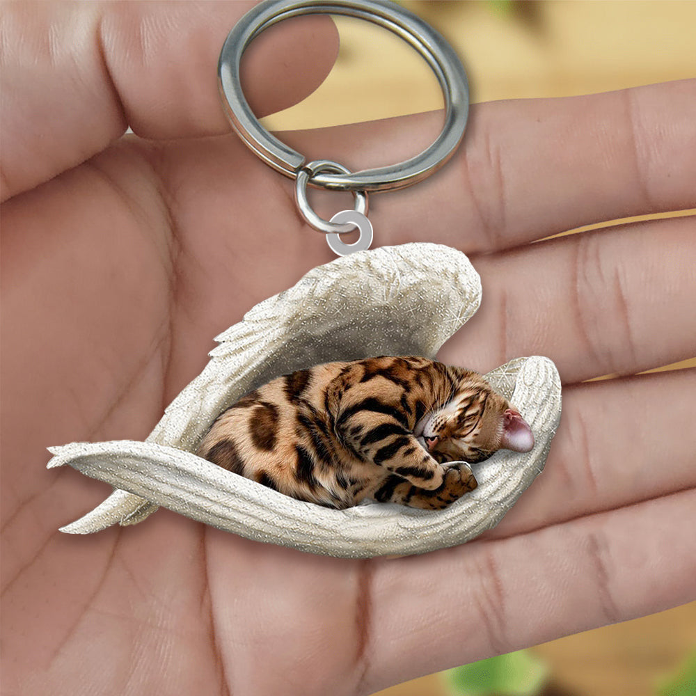 New Unique Dogs And Cats Sleeping Angel Pendant Car Key Ring