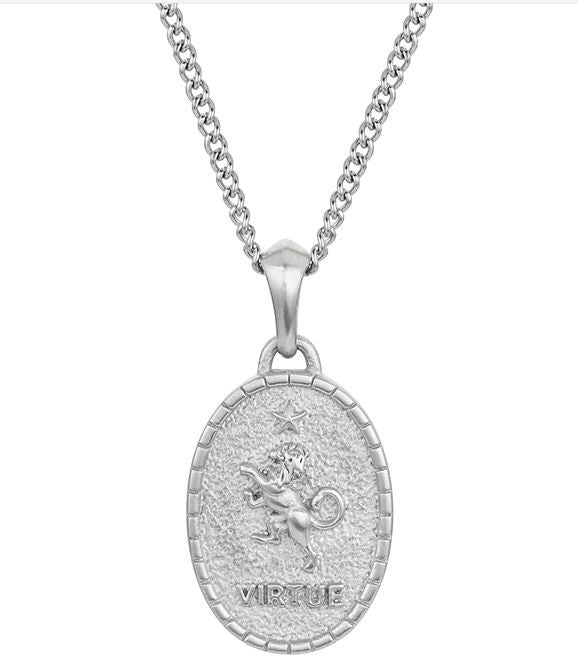 Collar con colgante chapado en oro de 18 quilates con moneda de acero inoxidable y brújula para hombre