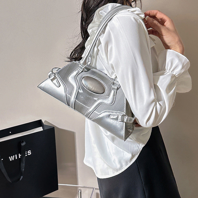 Sac à bandoulière décoratif avec ceinture de mode métallique brillante