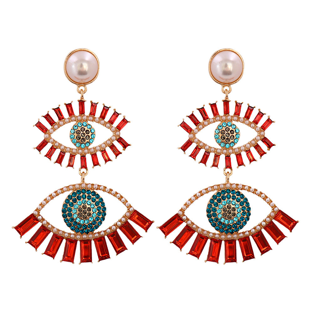 Boucles d'oreilles œil d'ange coloré pour femmes