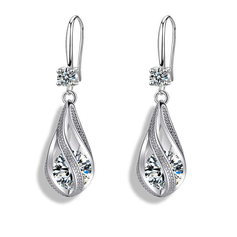 Boucles d'oreilles en forme de larme rotative pour femmes
