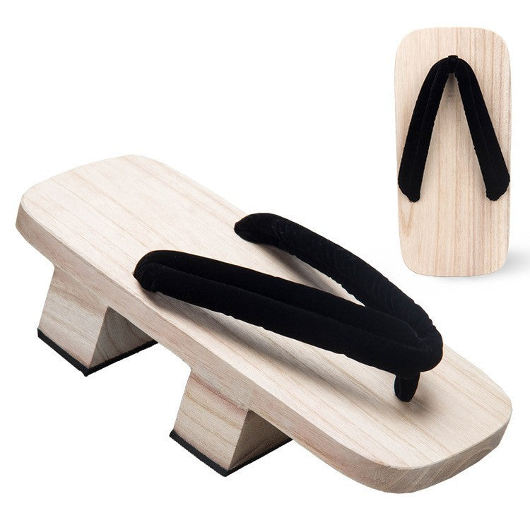 Zuecos de dos dientes Zapatillas japonesas de madera blanca para hombre