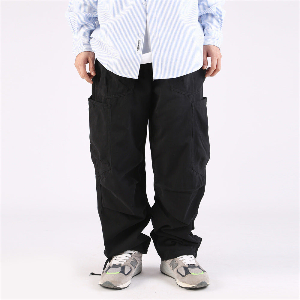 American Japanese Pleated Casual Pants Ankle Drawstring Sports Trousers