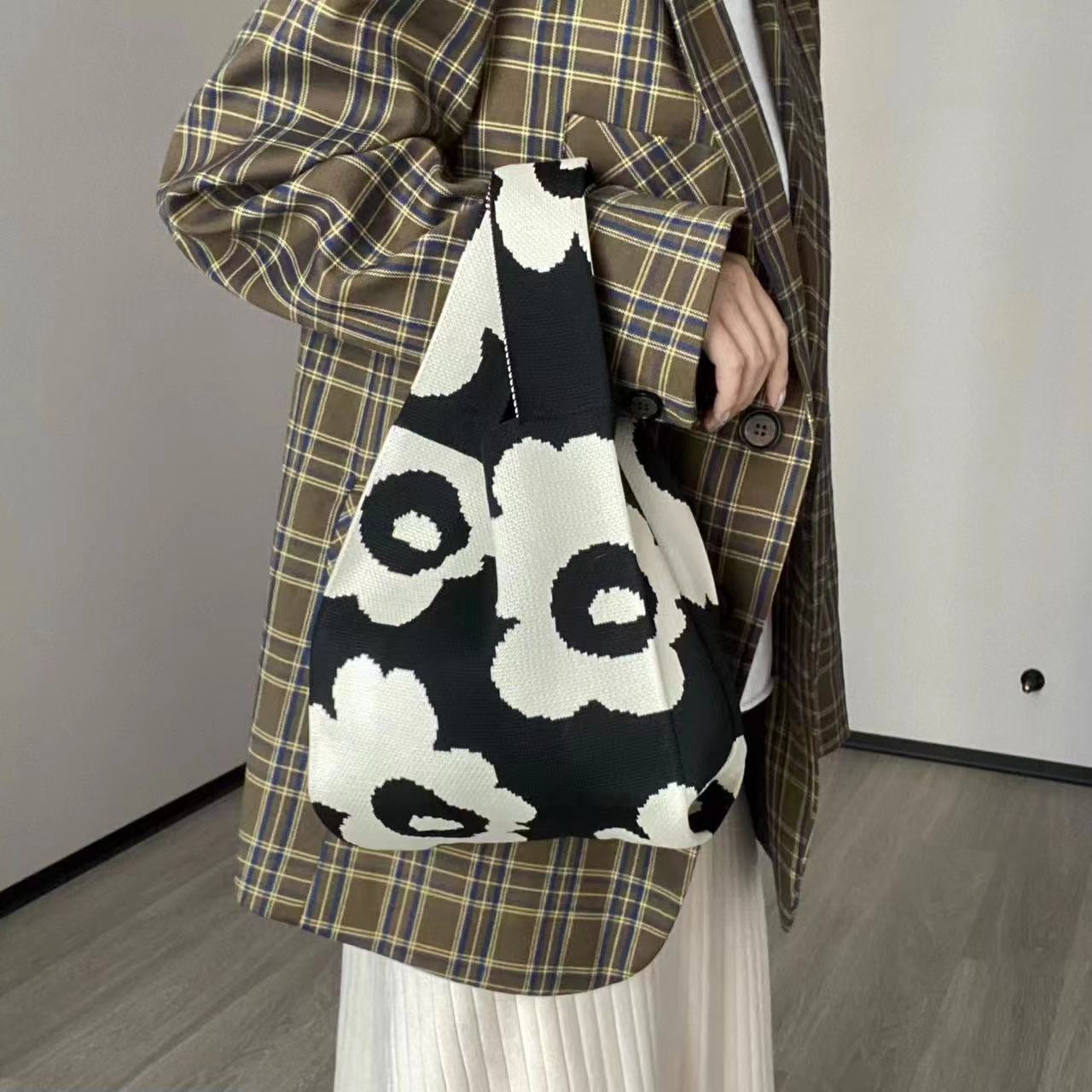 Sacs à main brodés de fleurs, sac de Shopping de loisirs pour dames, réutilisable pour étudiant