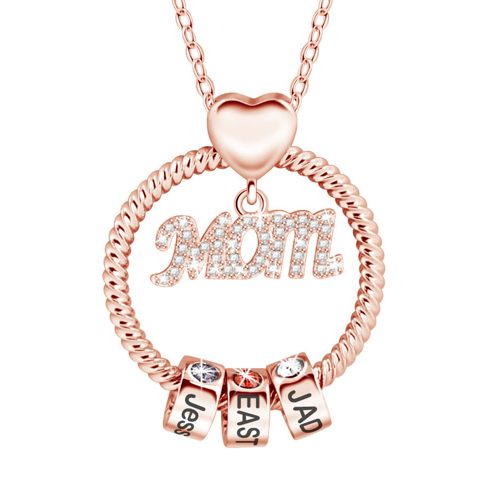 Collier en pierre de 12e anniversaire avec diamant gravé pour femme