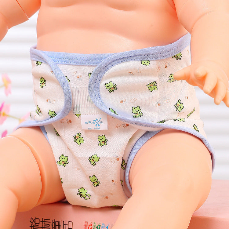 Couche-culotte lavable en tissu imprimé de dessin animé en coton pour bébé