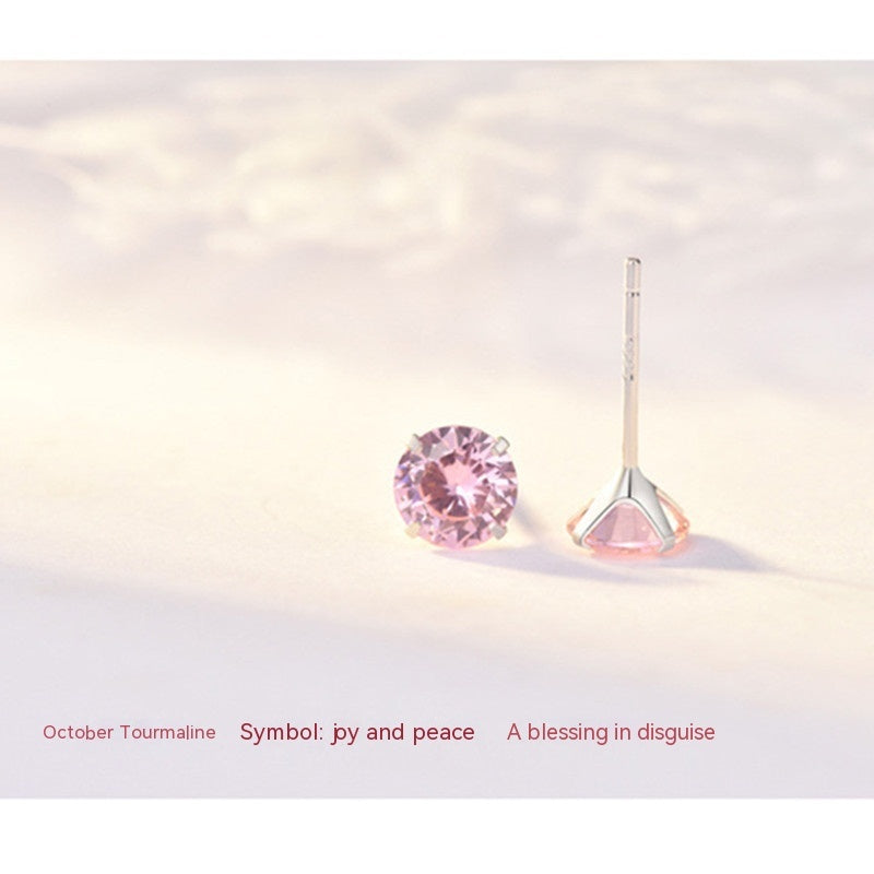 Boucles d'oreilles classiques à quatre griffes en argent sterling S925