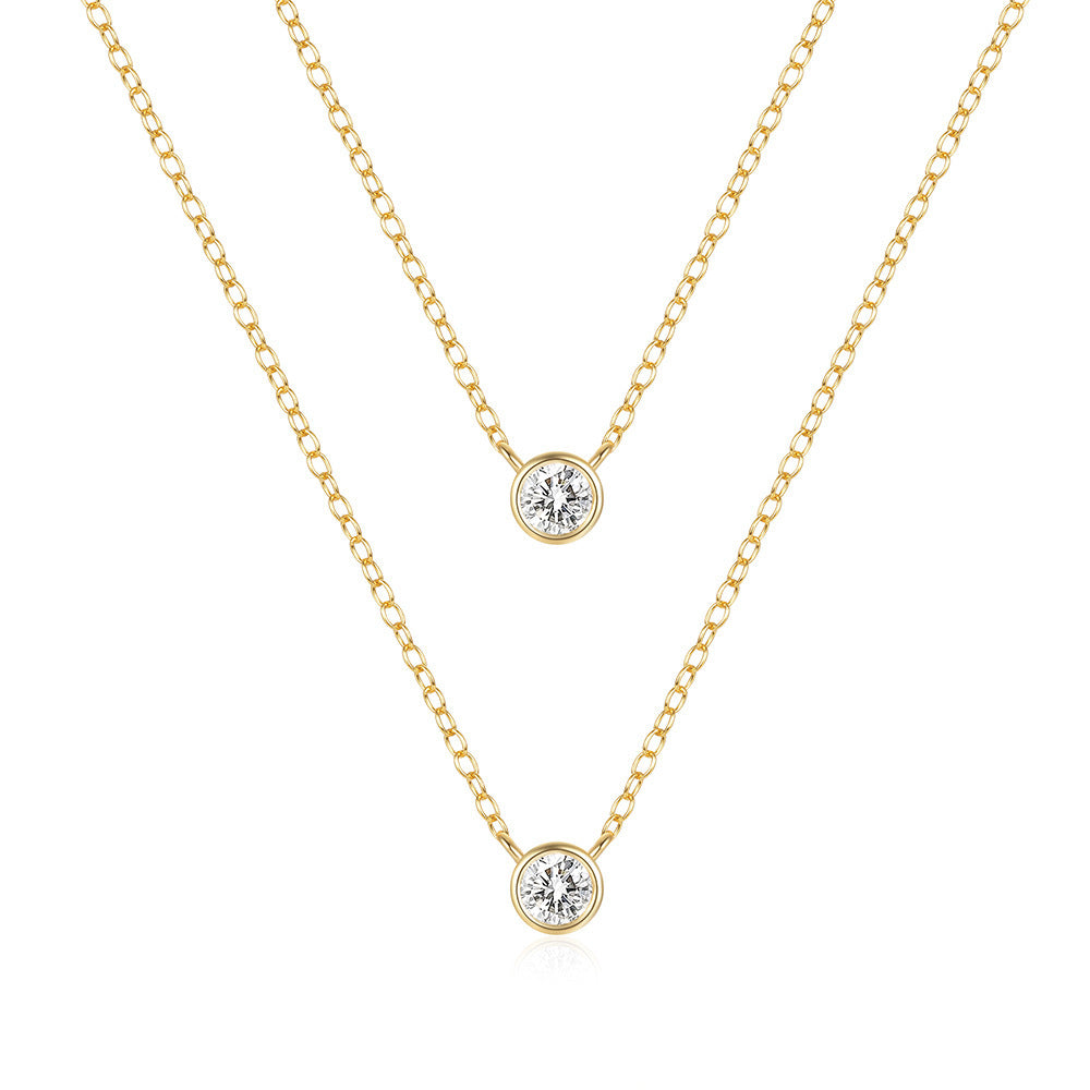 S925 Sterling Silver Double-layer Necklace