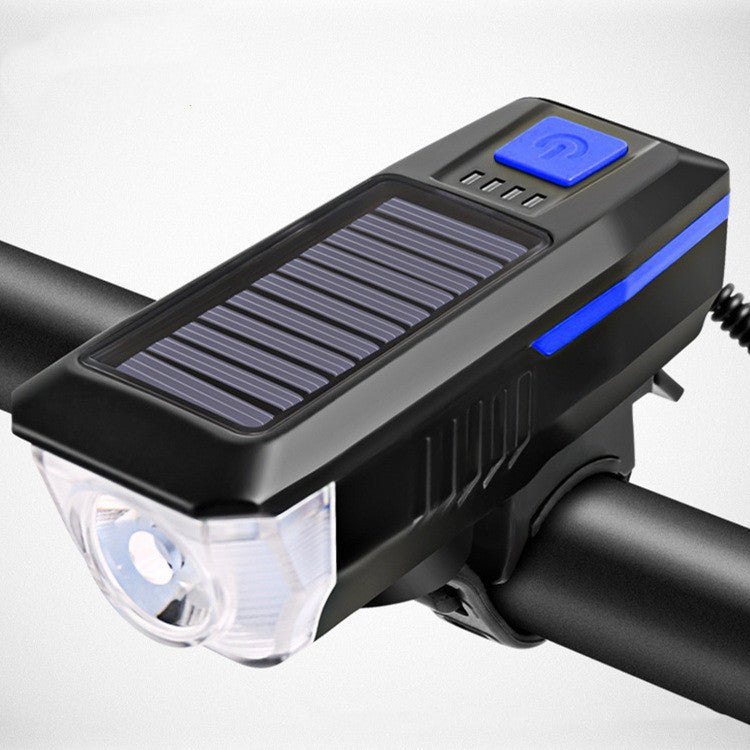 Bicycle Torch Horn USB Solar Headlight