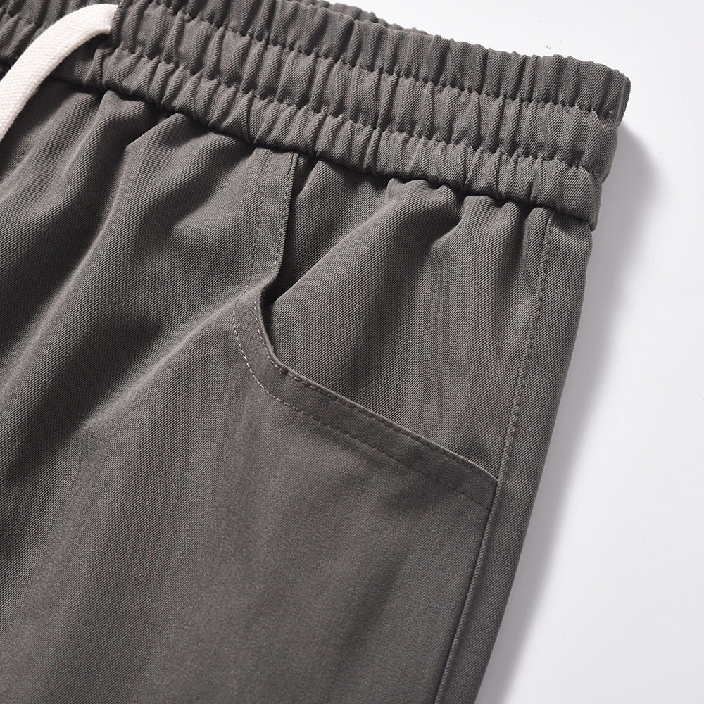 Men's Loose Drooping All-match Elastic Waist Drawstring Straight Long Pants