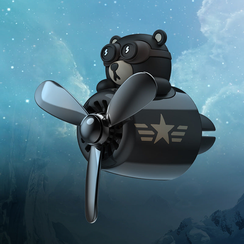 Dessin animé mignon créatif petit ours noir voiture sortie d'air aromathérapie