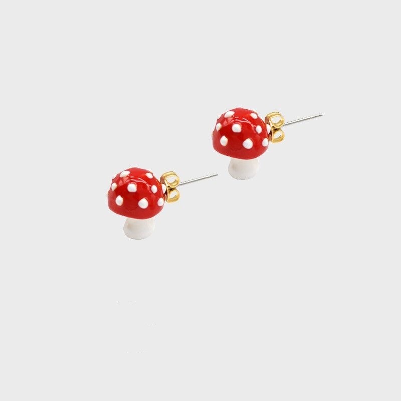 Boucles d'oreilles à tige en forme de champignon, créatives et mignonnes pour femmes