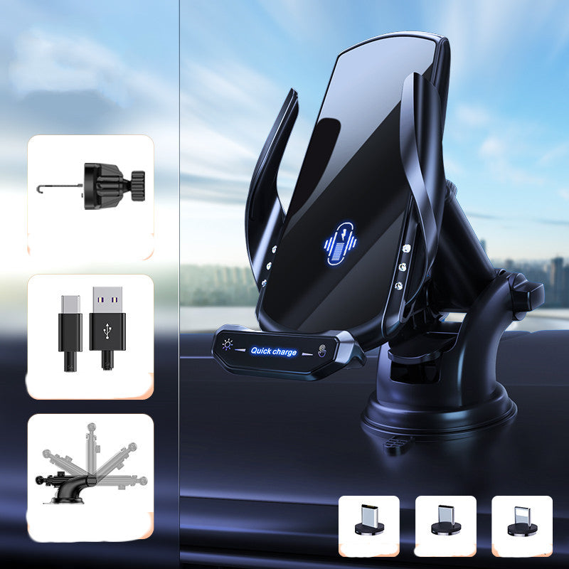 Cargador inalámbrico para coche, soporte para teléfono móvil, sensor automático