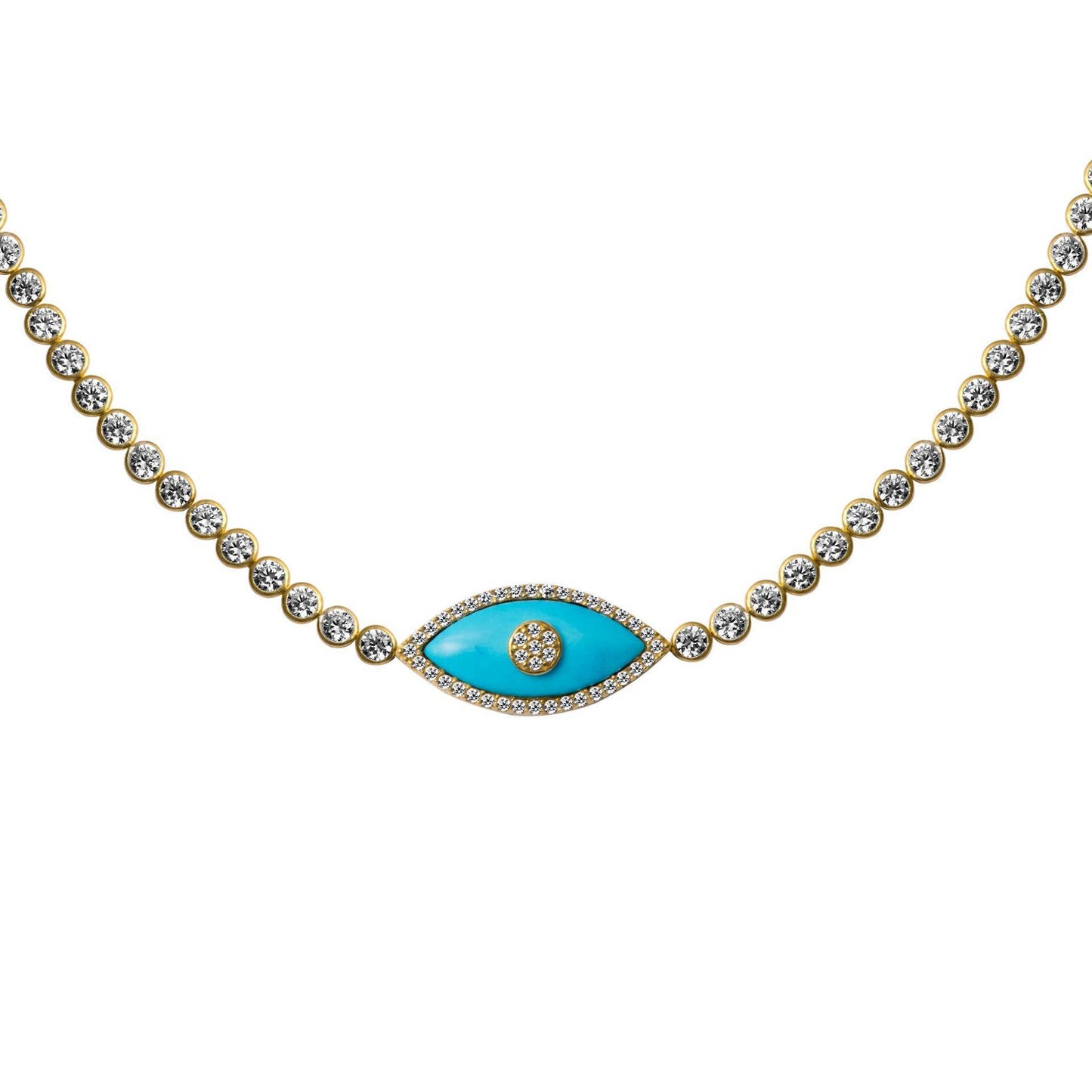 Collier œil du diable européen et américain, pendentif en Zircon, galvanoplastie en acier inoxydable 18K
