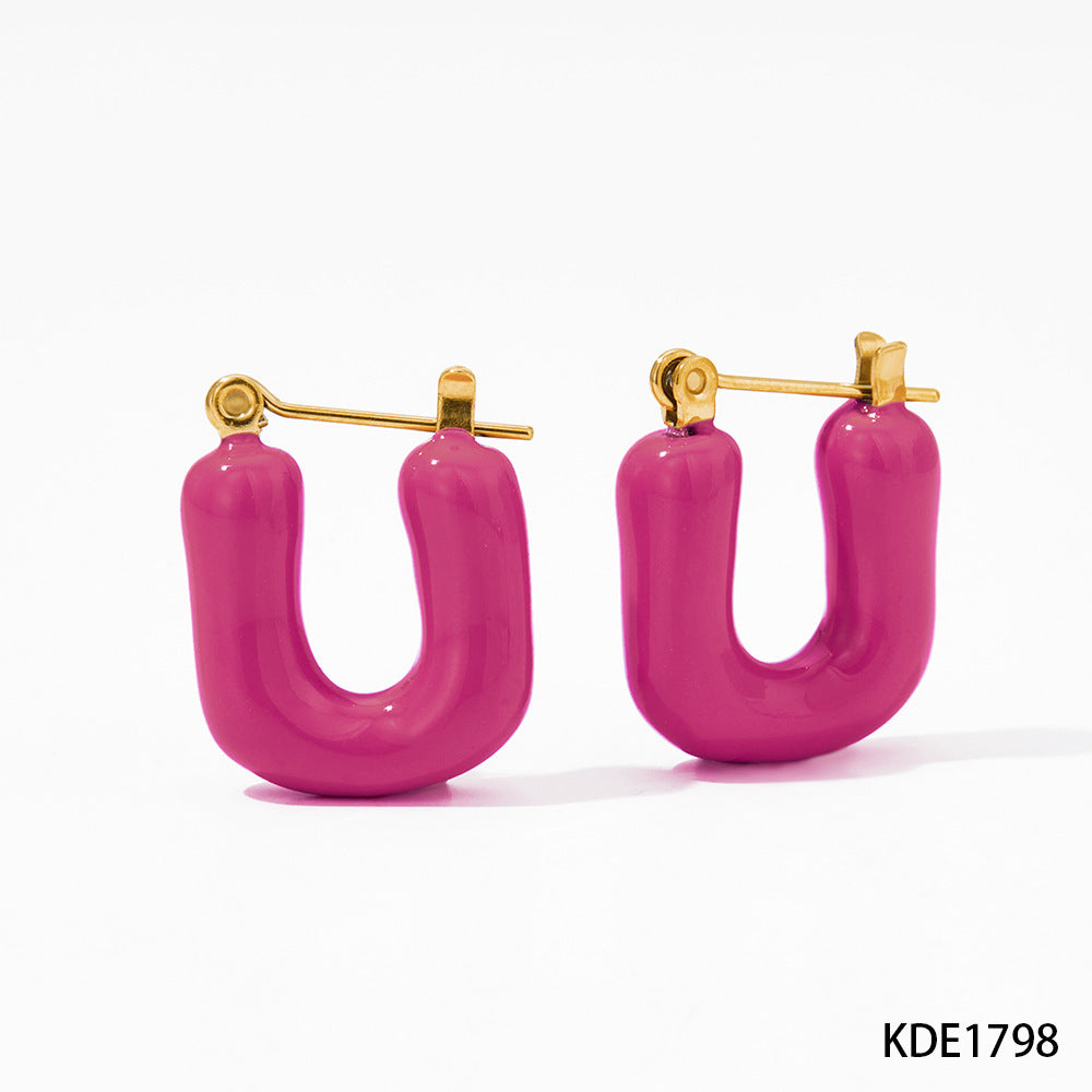 Girly Style Stainless Steel Alphabet Letter Earrings