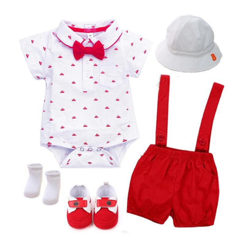 Costume de vêtements pour bébés garçons, Short triangulaire à manches courtes, vêtements pour enfants