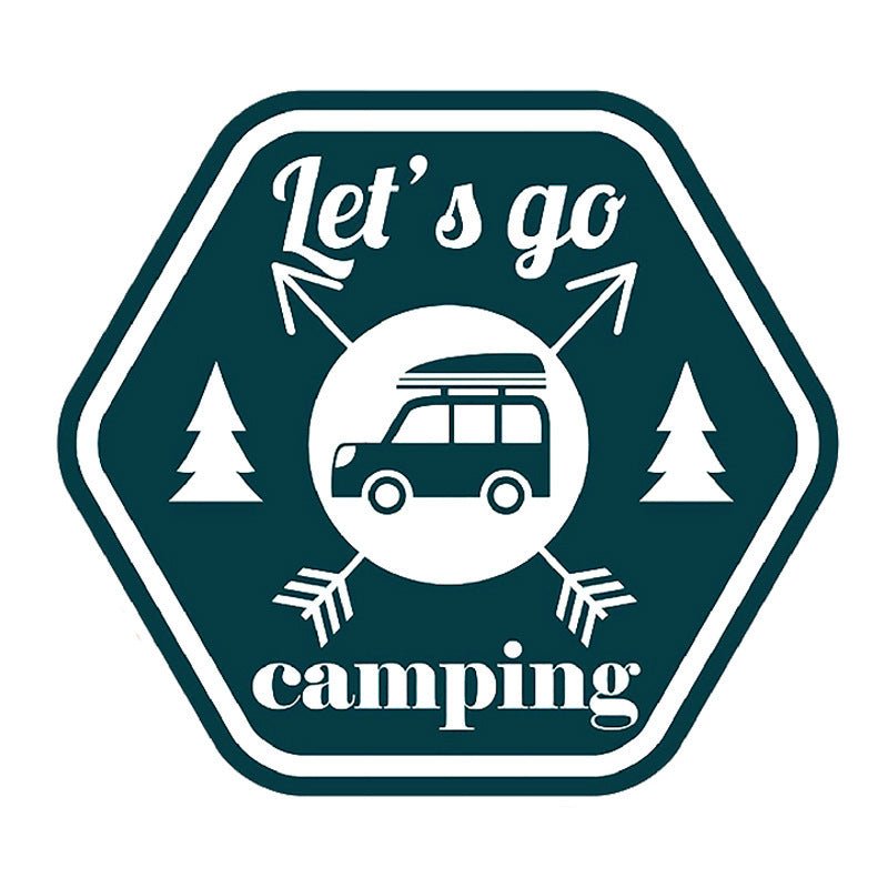 Autocollant de voiture drôle de Camping, dessin animé créatif moto réfrigérateur planche à roulettes