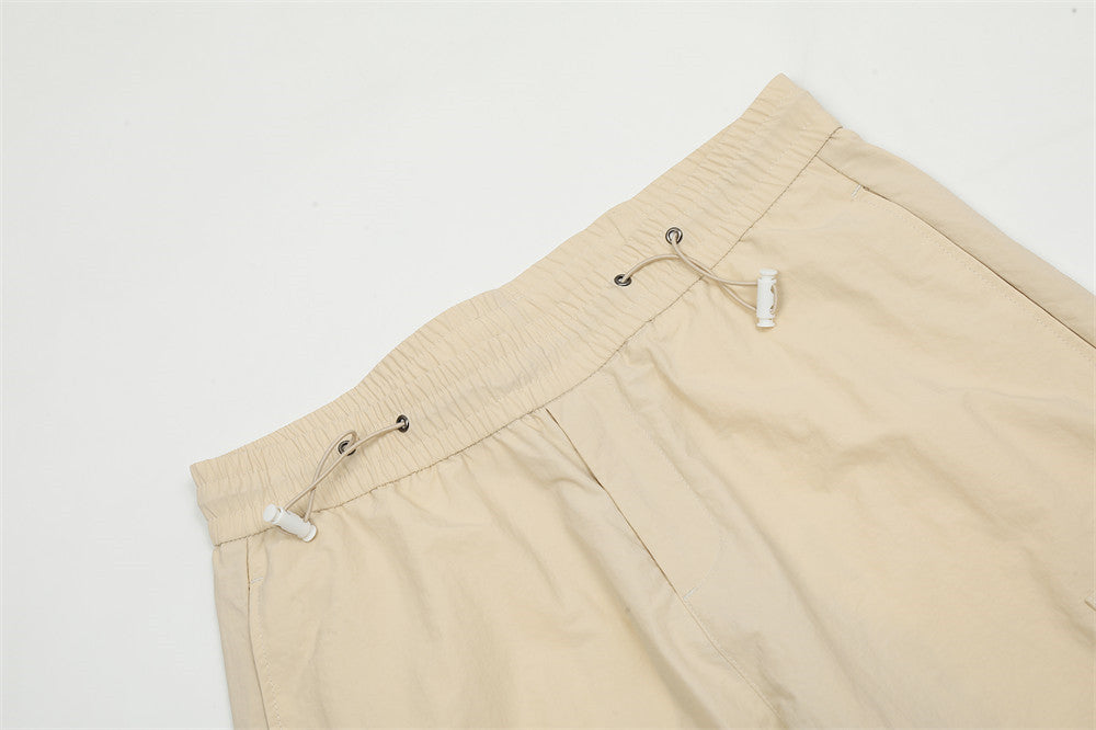 American Street Drawstring Elastic Waist Ankle-tied Trousers