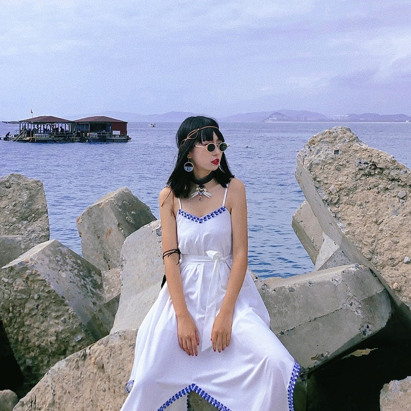 Hippie Daim Coin Bohème Perlé Gland Collier Bande De Cheveux À Double Usage