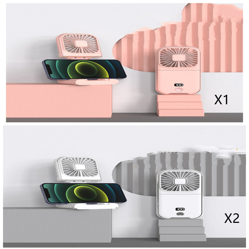 Ventilador pequeño portátil plegable con pantalla digital