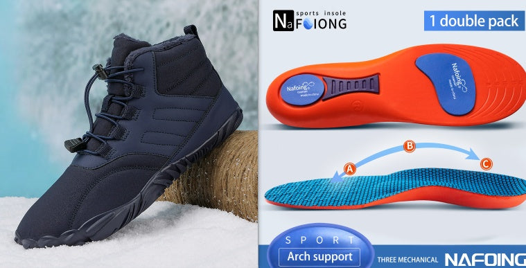 Chaussures chaudes en coton pour sports de plein air à cinq doigts, bottes résistantes à l'usure et antidérapantes