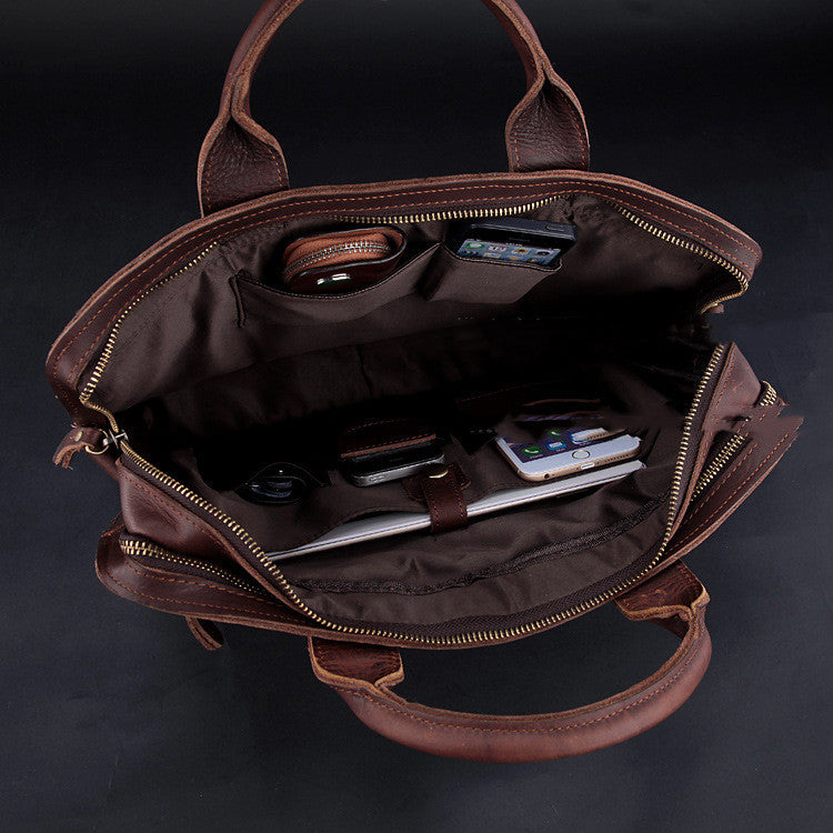 Porte-documents à la mode pour hommes en cuir véritable