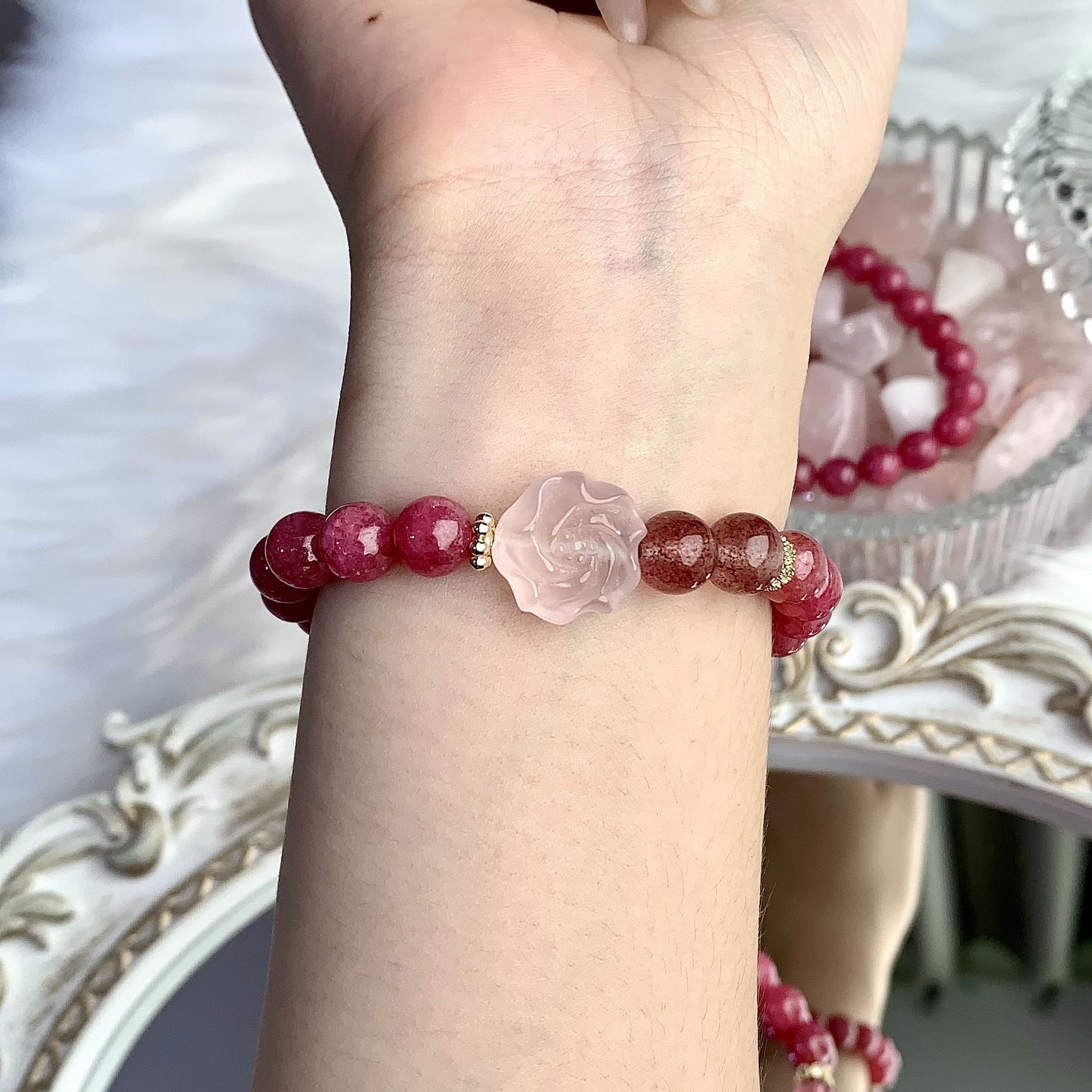 Pulsera de cristal natural con diseño de interés especial