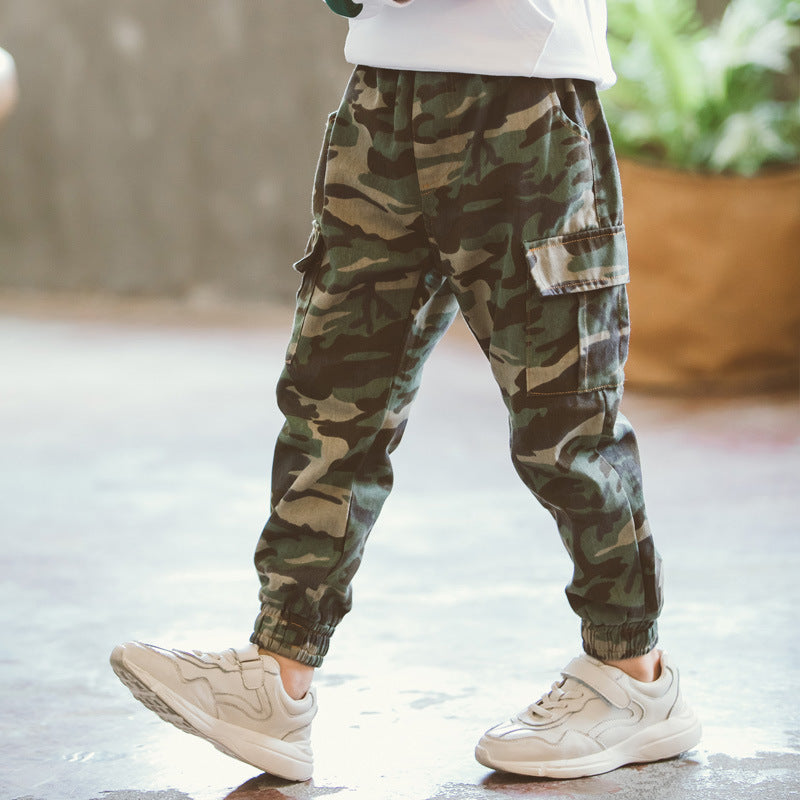 Pantalon décontracté de camouflage militaire de sport pour enfants