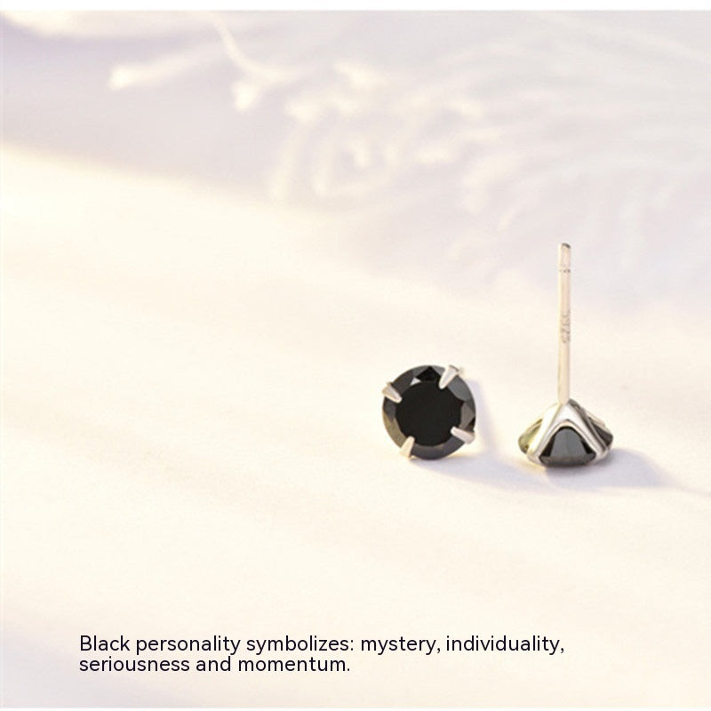 Boucles d'oreilles classiques à quatre griffes en argent sterling S925