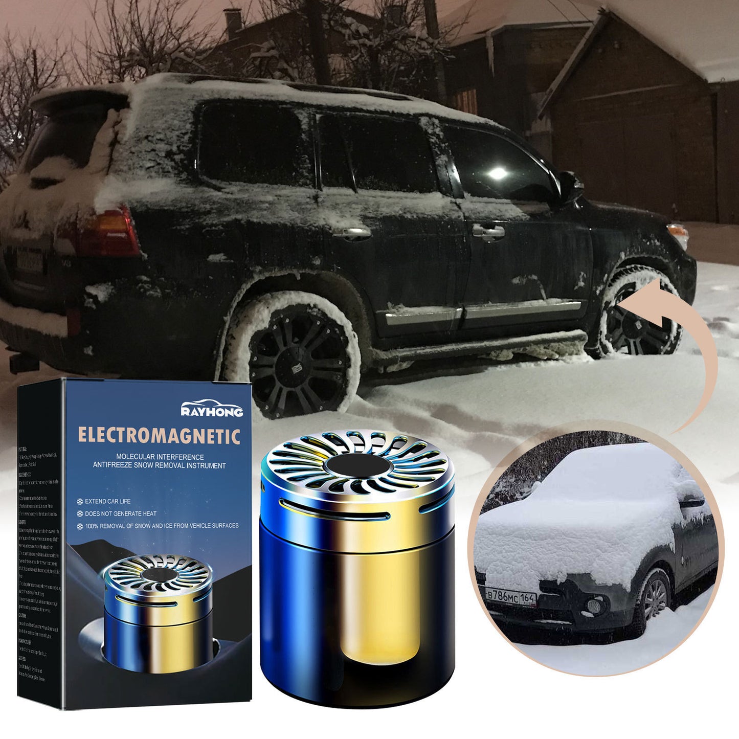 Instrument de dégivrage moléculaire à micro-ondes pour voiture, accessoires d'intérieur de voiture, aromathérapie, déneigement, outils antigel