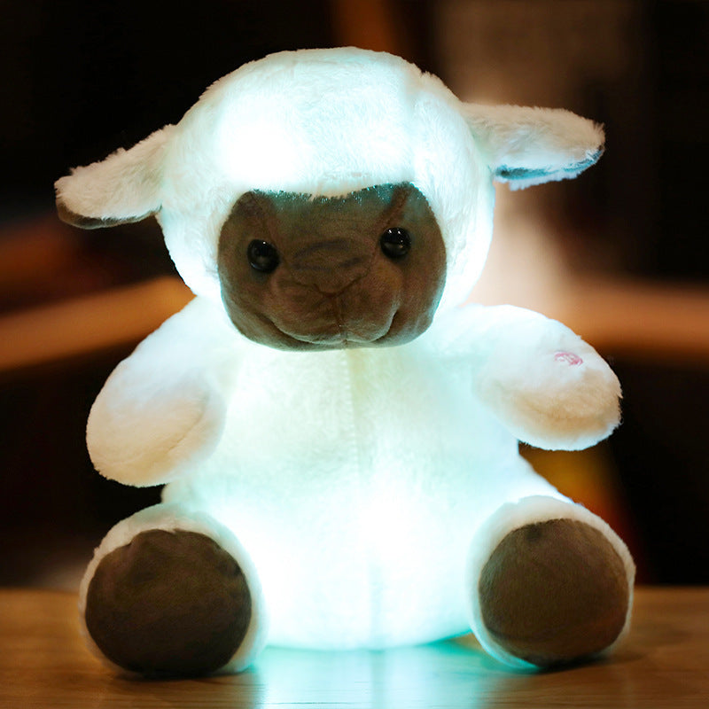 La almohada de la muñeca del oso de peluche con luz LED ilumina el juguete de peluche