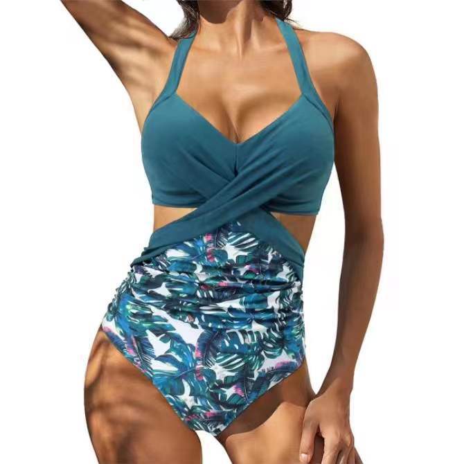 Maillots de bain pour femmes bikini fendu multicolore