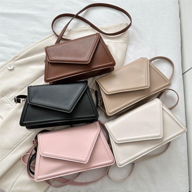 Sac messager à bandoulière Simple et texturé pour femmes, couleur unie, mode