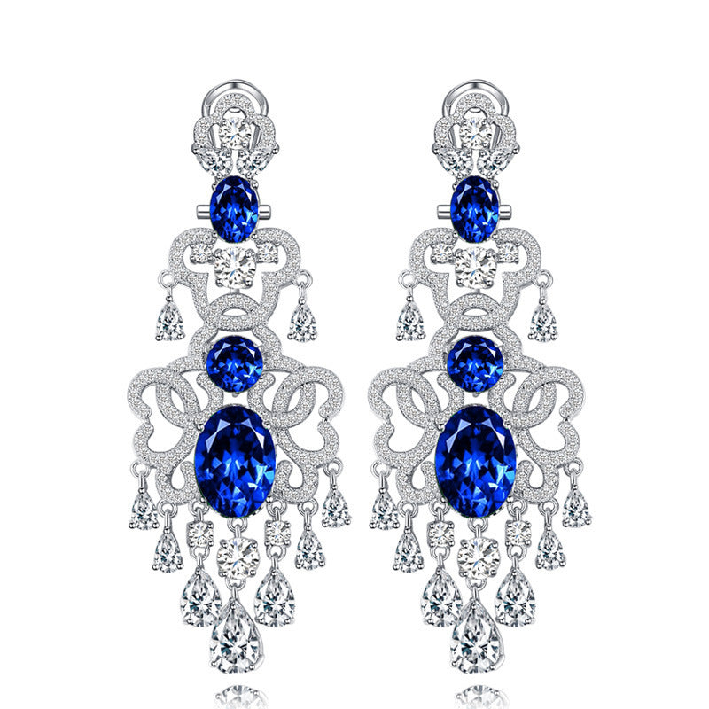 Boucles d'oreilles exagérées en Zircon incrusté de Micro pour femmes