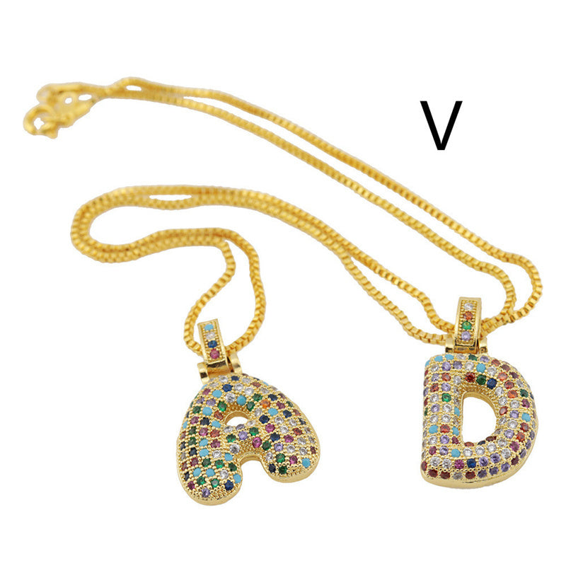 Clavicle Chain Copper Color Zircon Pendant