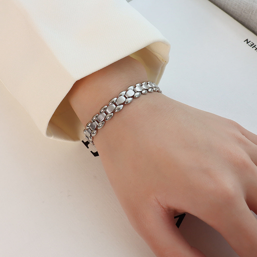Widened Titanium Steel Plated 18K Gold Color Protection Bracelet