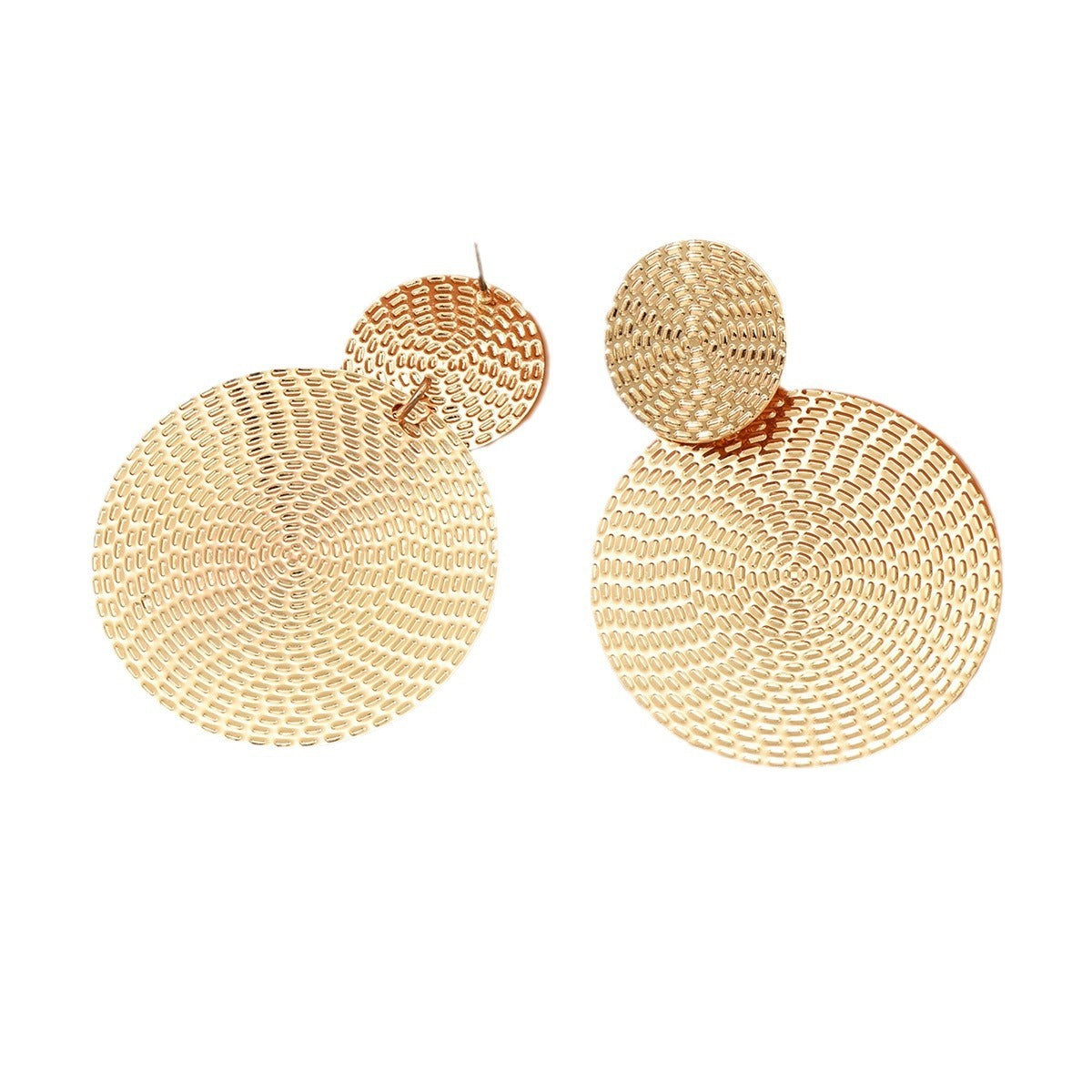 Fashion Exaggerated Design Metal Geometry Retro Round Temperament Earrings