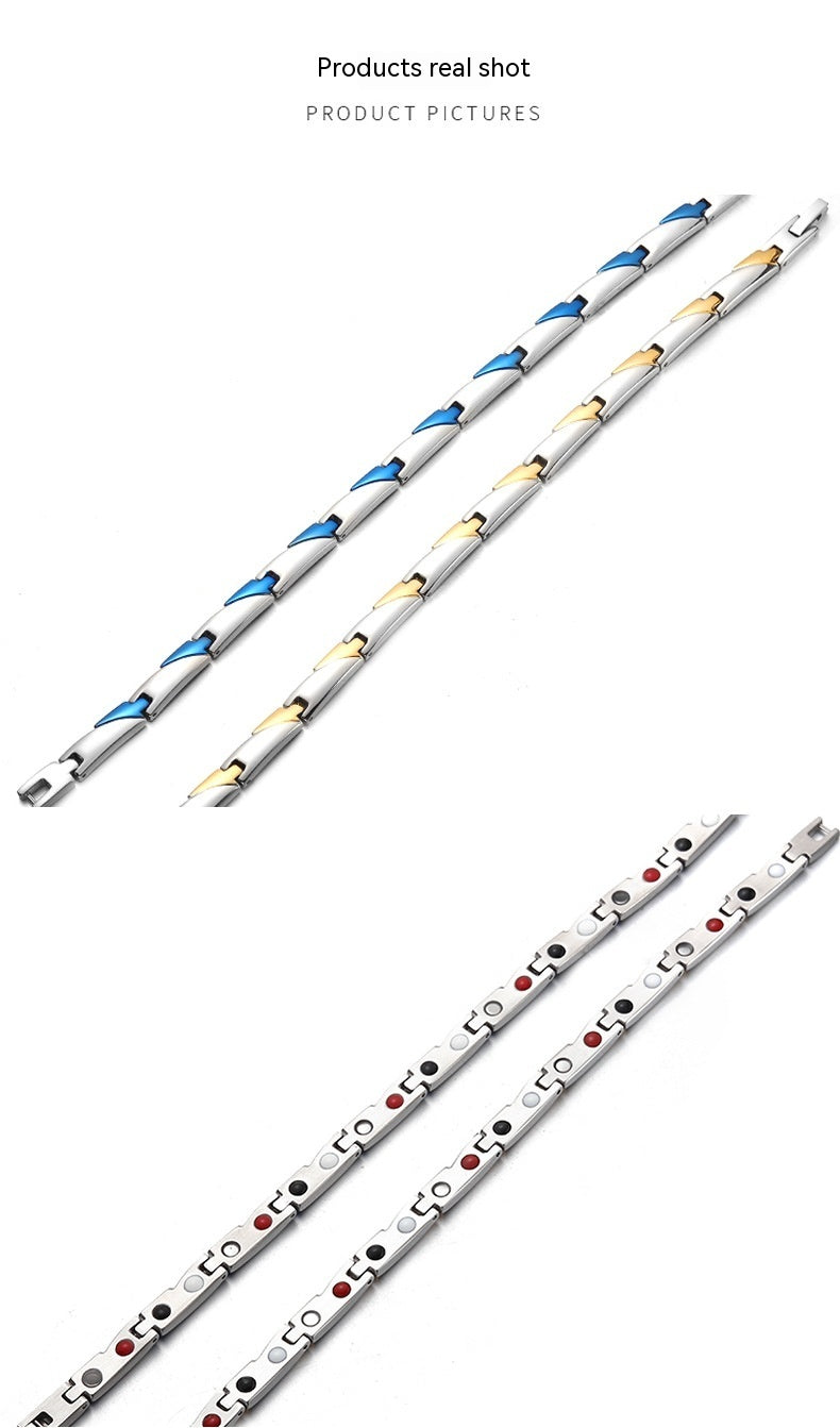 Bracelet de soins de santé à ions négatifs magnétiques quatre en un pour hommes et femmes